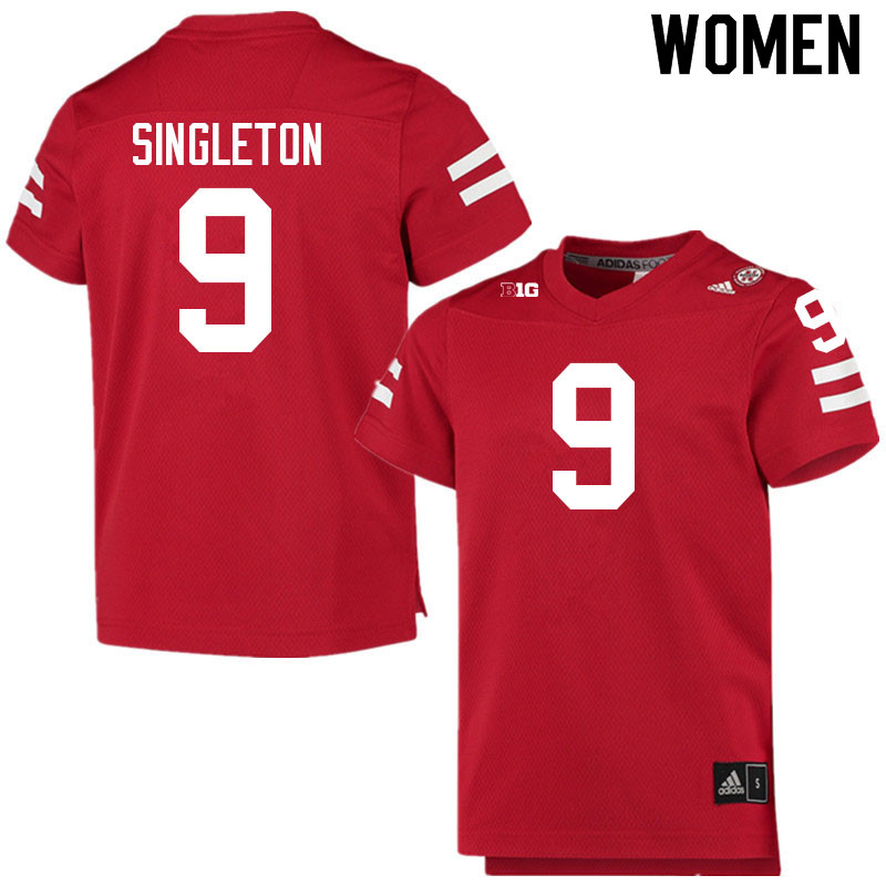 Women #9 DeShon Singleton Nebraska Cornhuskers College Football Jerseys Sale-Scarlet